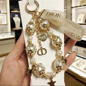 Dior Gold and White Starry Pearl Bracelet